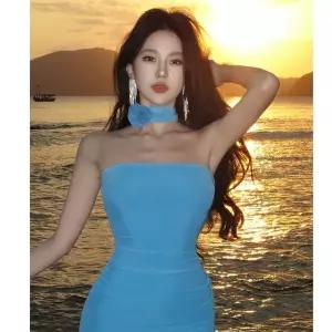 여자 원피스 미니 여름 언밸런스 해변 휴가용 바캉스 탑 플라워 드레스 여행 트임 프릴 코디 쉬폰 예쁜 SPO