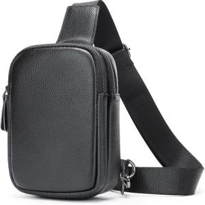 남성용 순정 가죽 슬링백 크로스바디 지갑 빈티지 스몰 메신저 숄더백 폰 사이드 가슴 데이팩 백