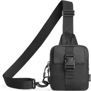 G4 프리 방수 미니 크로스바디 슬링백 남성용 작은 가슴 패니 팩 가벼운 여행용 스포츠 지갑(블랙)