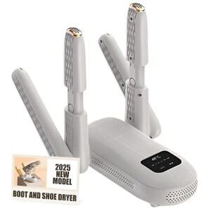 2025년 신제품 및 개선 - 작업화용 부츠 건조기, 열 송풍기가 있는 신발 장갑 워머 2켤레 180 접이식 조절 가능한 팔 LED 스크린 흰색