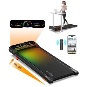 라이솔 워킹 패드 트레드밀, 가정 및 사무실용 340파운드 용량, 4인치 휴대용 언더 데스크 리모컨, 대형 LED 디스플레이 포함
