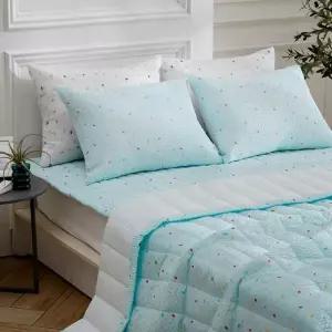 Q 패드세트 조약돌 여름이불 침구 잠트리 민트 리플 누비이불