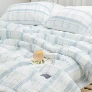 이불베개세트 간절기 샤브레 시어서커 침구 블루 여름 Q 잠트리