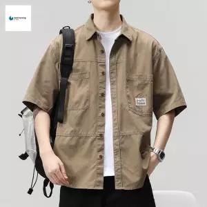 린넨 남방 카라 셔츠 양쪽 남성 루즈핏 여름