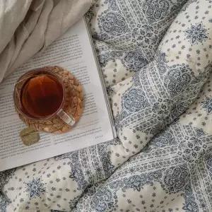 네이비 잠트리 침구 이불패드세트 차렵 (브로이패드/베이지) 페이즐 순면 Q