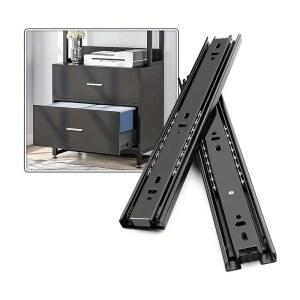 레일 냉간압연 스틸 유압 댐핑 버퍼 슬라이드 서랍 사일런트 3 섹션 옷장 가이드 가구 하드웨어
