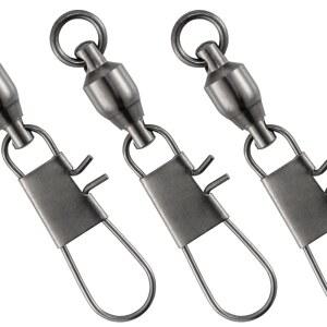 닥터피쉬 30팩 볼 베어링 스냅 회전, 안전 인터록이 있는 회전 낚시 태클 소금물 담수 스테인리스 클립 잠금 리더 라인 후크 싱커 커넥터