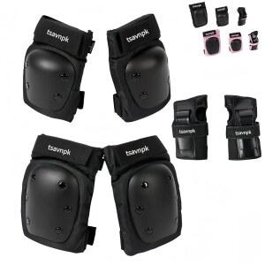 /성인/청소년 무릎 및 팔꿈치 패드, 무릎 패드, 손목 보호대 6 in 1 스케이트보드 자전거 롤러스케이트 사이클링 야외용 보호 장비 세트