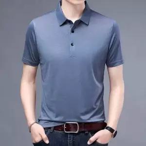 남자 하계 캐주얼 쿨링 반팔 카라 트렌치코트 반팔티 티 칼라 깔끔한 인기1