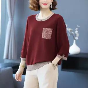 여사친 니트 봄 빅사이즈 라운드 칠부 상의 데일리 여름옷 쿨링 롱루즈핏 티 셔츠 루즈핏 M스포1