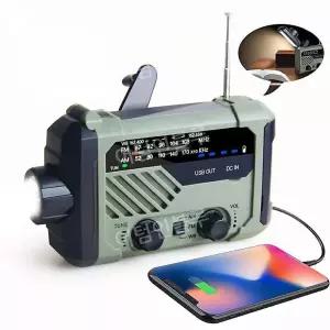 용 랜턴 라디오 휴대용 손전등 후레쉬 그린 비상용