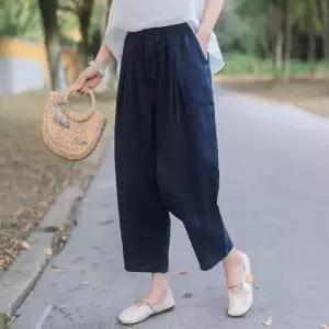여자 하계 빈티지 손주름 무바지 마바지 모시 큐롯팬츠 밴딩 배기팬츠 와이드 SPO마켓1