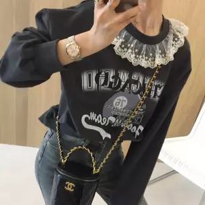 럭비 레이스카라 프린팅 레터링 루즈핏 세미 크롭 봄맨투맨 (3color)