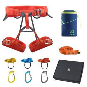 카일라스 클라이밍 하네스 키트 모멘텀 암벽 클라이밍 하네스 패키지 벨레이 장치 및 카라비너 클라이밍 초크