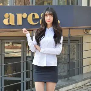 교복몰 여성 각카라 컬러체크 화이트 셔츠 교복 grL6+8UFE