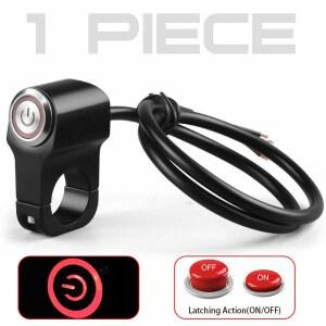 오토바이비상등 22mm 8in 오토바이 핸들 헤드 라이트 스위치 빨간색 파란색 LED 안개 스포트 순간 버튼 방수