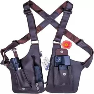 겨드랑이 방지 가방 숨겨진 숄더 홀스터 이중 보관 파우치 휴대폰 지갑 포켓