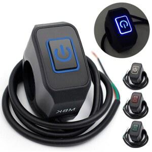 오토바이비상등 LED 라이트 순간 버튼 핸들 마운트 헤드 경적 제어 방수 수정 스위치와 22mm 오토바이 스위치