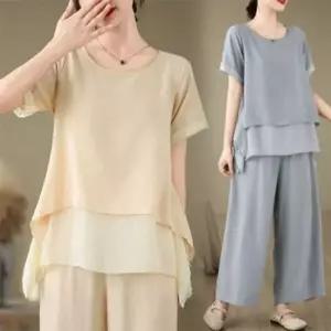 프릴 인기 레이어드 모던 상하의 감성 바지 세트 여름 원피스 드레스