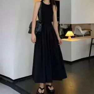 블랙 인기 여성 민소매 롱원피스 감성 체형커버 여름 7부원피스 플라워원피스 프릴원피스