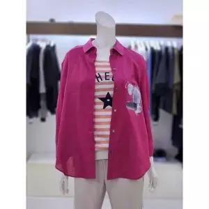 [트리아나]소고디자인 세이브존07 여성 린넨 포켓 프린트 카라넥 셔츠 AJ2BA15_P344453579