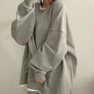 여자 티셔츠 스타일 루즈핏 무지 맨투맨 레이어드