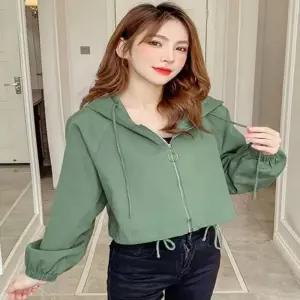 여자 간절기 야상 집업 점퍼 크롭 루즈핏 아우터 후드