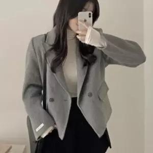 여성 자켓핏 숏코트 아우터 데일리룩 미니멀
