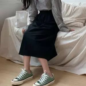 여자 여성 롱스커트 밴딩 치마 3색 롱치마 면 스커트