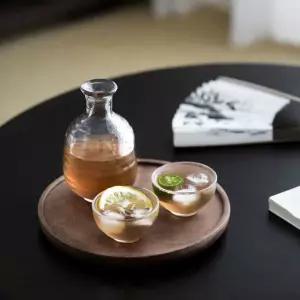 유리병 투명 찻잔 사케 도쿠리 세트 유리