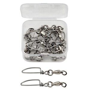 Tsuridamashii Made in Japan 6 Ball Bearing Fishing Snap Swivel with Coastlock 360 Smooth Rotation Rustproof Stainless Steel Heavy Duty Saltwater Freshwater 11 Sizes