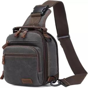 남성용 너리온 슬링백 왁스 캔버스 크로스바디백 가슴 가방 방수 숄더백 캐주얼 데이팩