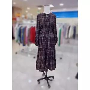 [스테파니] 세이브존08 체크 끈 라운드 마루 원피스 A25SO5302_P405800129