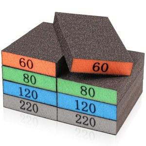 YNZDRWA 8팩 샌딩 스펀지, 세탁 및 재사용 가능한 드라이월 우드 금속 가구용 블록, 60/80/120/220 그릿 사포 블록 모음
