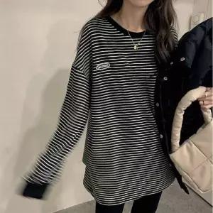 단가라 남녀 루즈핏 스트라이프 맨투맨 티셔츠 긴팔