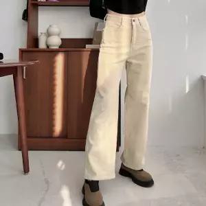 여자 골덴 H라인 크림팬츠 면원단 통핏 FW 바지_3