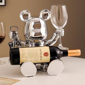 인테리어 곰 와인랙 홀더 와인잔 집들이 보관 소품 와인병 거실