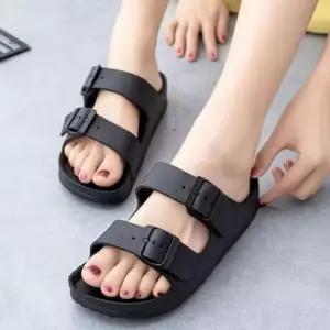 여자 두줄 데일리 여름 방수 EVA 버클 슬리퍼