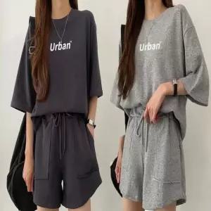 여자 반바지 데일리 편한 밴딩 추리닝 반팔 세트