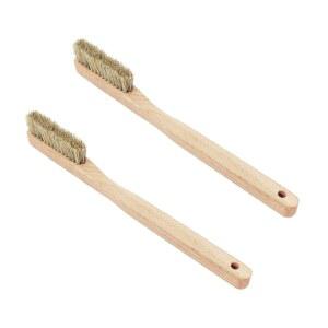 두껍고 내구성이 뛰어난 멧돼지 털모와 인체공학적 손잡이가 있는 암벽 등반 브러시 및 볼더링 브러시 모든 등반 홀드 및 클라이밍 초크형 실내 또는 실외(CJ-CB2028B(2 PCS))