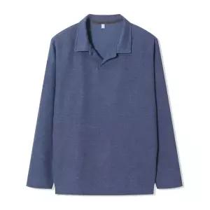 [리빌모아]남자 가을 오픈 카라넥 옆트임 긴팔 니트티셔츠 AC KN Q039 네이비_P417716252