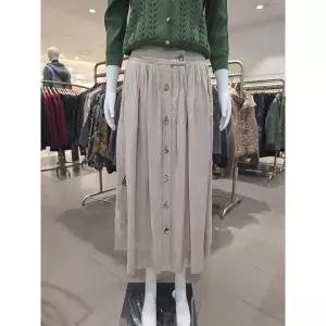 [비꼴리끄]린넨 솔리드 자수 게더 스커트 B242WK3080_s