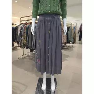 [비꼴리끄]린넨 솔리드 자수 게더 스커트 B242WK3080890_s