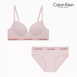 캘빈클라인 CK언더웨어 QF8502AD+QF8520AD TFF 여성 아이콘 코튼 모달 AF 푸쉬업 브라+팬티
