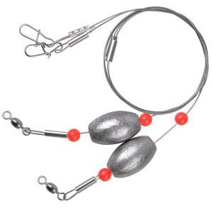 낚시 싱커 웨이트 리그 - 4/8pcs 가자미 소금물 스테인리스 스틸 와이어 리더, 스위블 스냅 커넥터 포함 송어 바닥 낚시용