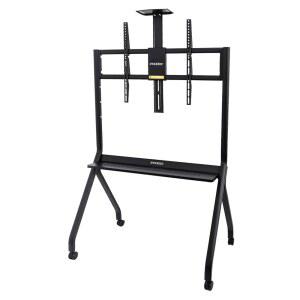 55인치-86인치 인터랙티브 화이트보드용 휠이 있는 HWSXEEC 스마트 보드 스탠드, 360도 전방위 캐스터 4개와 움직임 방지를 위한 고정 장치가 있는 전자 스마트 화이트보드 스탠드