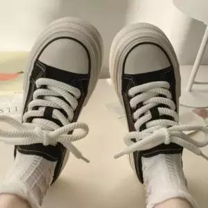 여성 운동화 통굽 베이직 스니커즈 투웨이 캔버스화 뮬