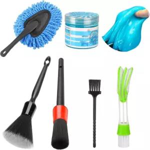 루시넘 자동차 실내 먼지 제거기 청소 젤 브러시 키트 부드러운 디테일 틈새 슬라임 퍼티 청소용 액세서리