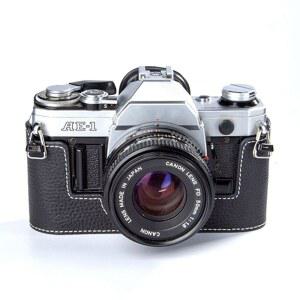 [미국배송] AE-1 케이스 수제 정품 가죽 카메라 보호 하프 케이스 캐논 AE-1P(블랙)용