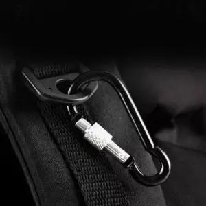 스틸)검정 카라비너(오뚜기형 2중잠금 coms